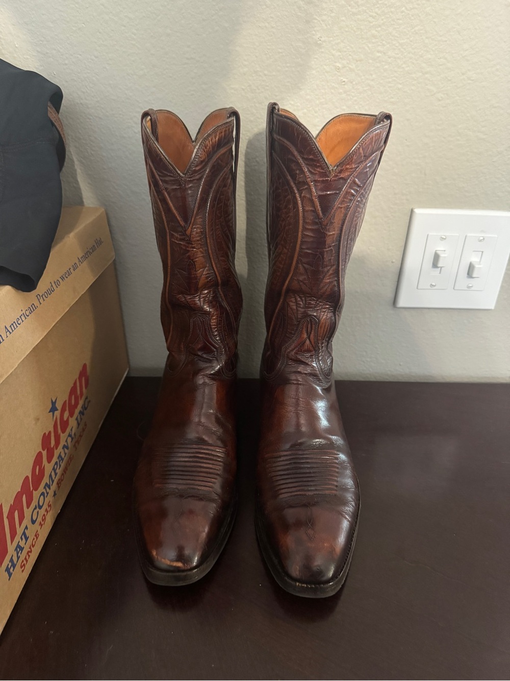 Men's 1970s Lucchese San Antonio western Cowboy Boots 11D